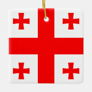 Georgien Flagga Julgransprydnad Keramik
