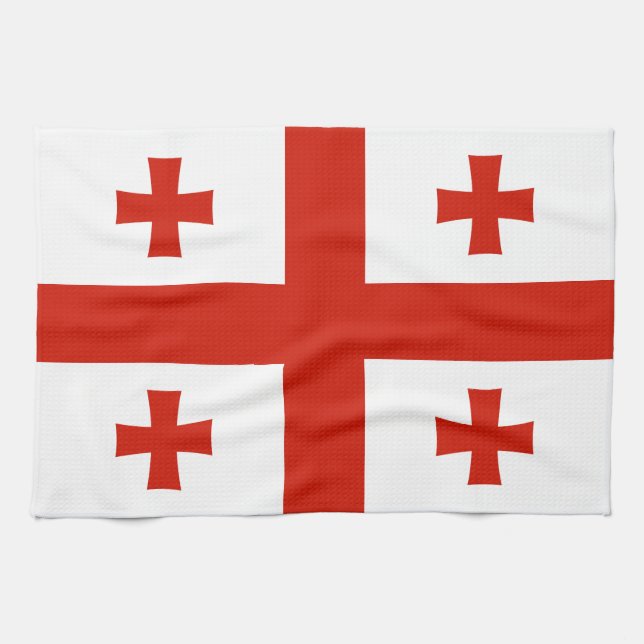 Georgien flagga kökshandduk (Horisontell)