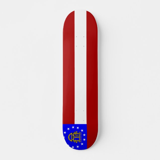 Georgien flagga mini skateboard bräda 18,5 cm (Framsida)
