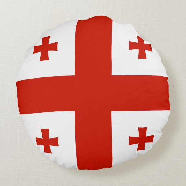 Georgien flagga rund kudde (Baksidan)
