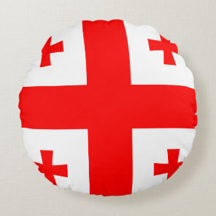 Georgien Flagga Rund Kudde