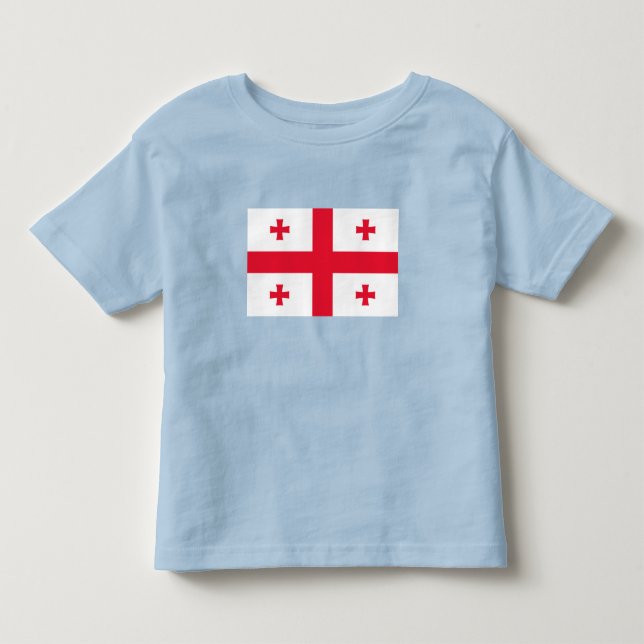 Georgien Flagga T Shirt (Framsida)