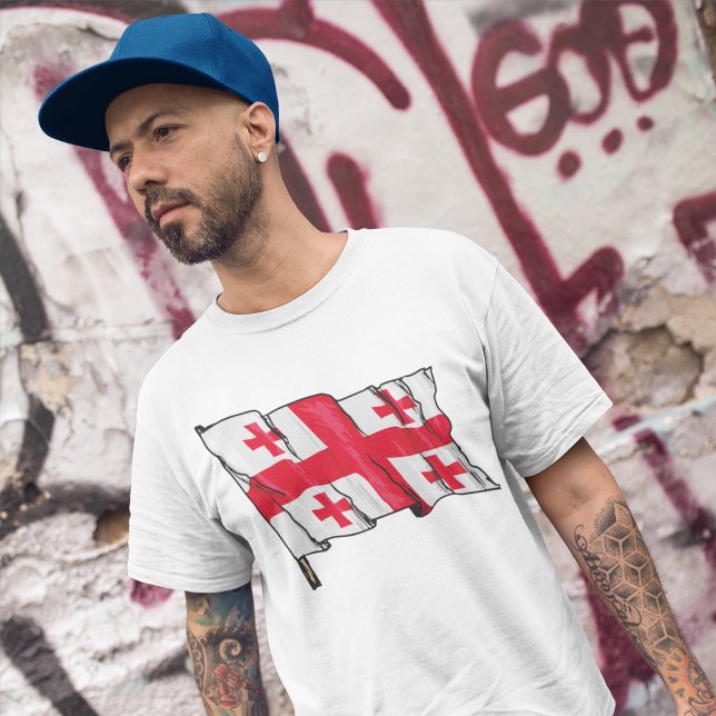 Georgien Flagga T Shirt (Skapare uppladdad)