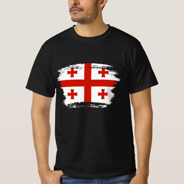 Georgien flagga t shirt (Framsida)