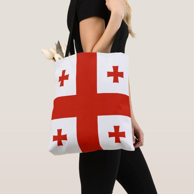 Georgien flagga tygkasse (Närbild)