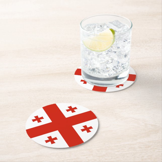 Georgien flagga underlägg papper rund (Insitu)