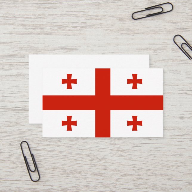 Georgien flagga visitkort (Fram/Back In Situ)