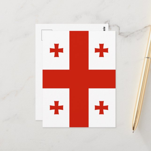 Georgien flagga vykort (Fram/Back In Situ)