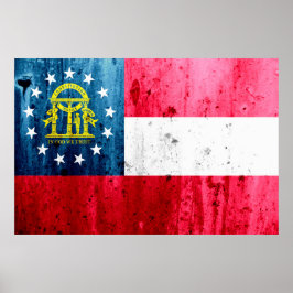 Georgien Grunge Statlig flagga Poster