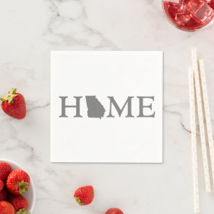 Georgien Home State Grått Ord Art Papprare Party Pappersservett