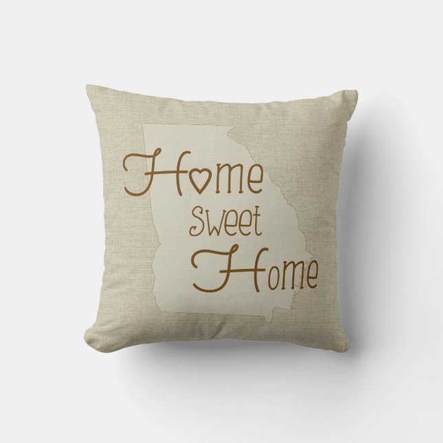 Georgien-Home Sweet Home-inbrott-look-eget namn Kudde (Framsida)