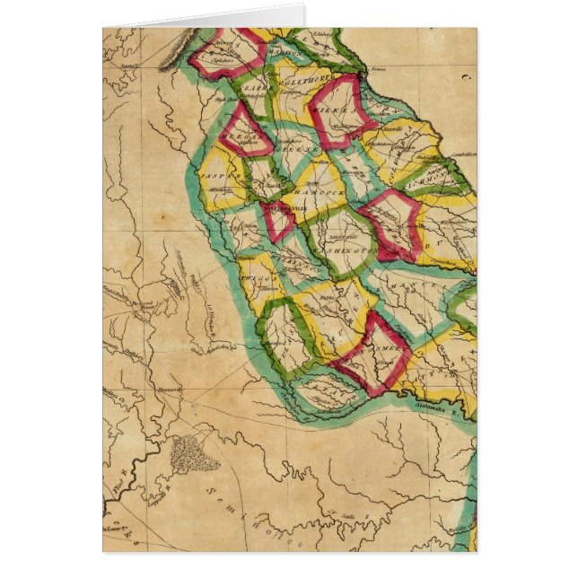 Georgien Karta Hälsningskort (Framsidan)