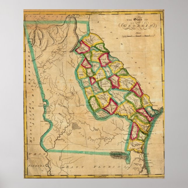 Georgien Karta Poster (Framsidan)