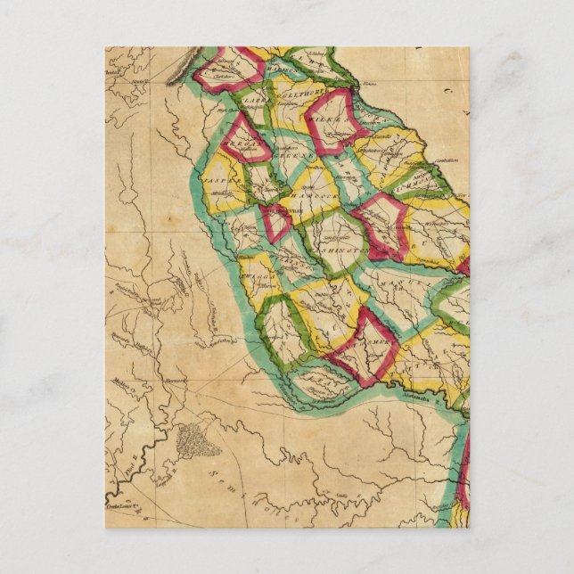 Georgien Karta Vykort (Framsida)