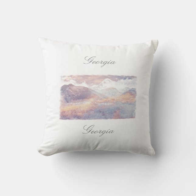 Georgien Kazbegi Arkitektur Natur Kuddcover Kudd Kudde (Framsida)