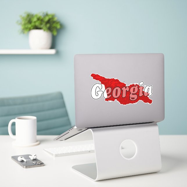 Georgien Klistermärken (Laptop På Skrivbordet)