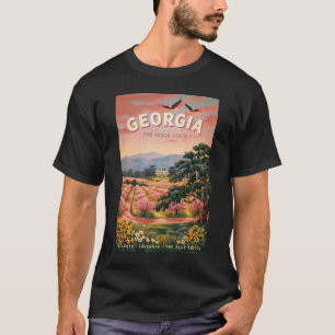 Georgien Land Illustration Resa Konst Vintage T Shirt