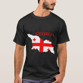Georgien Land T-Shirt Georgia Land Flagga Karta