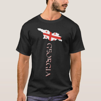 Georgien Landkarta Flagga T Shirt