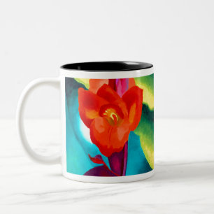 Georgien O Keeffe Red Canna Två-Tonad Mugg