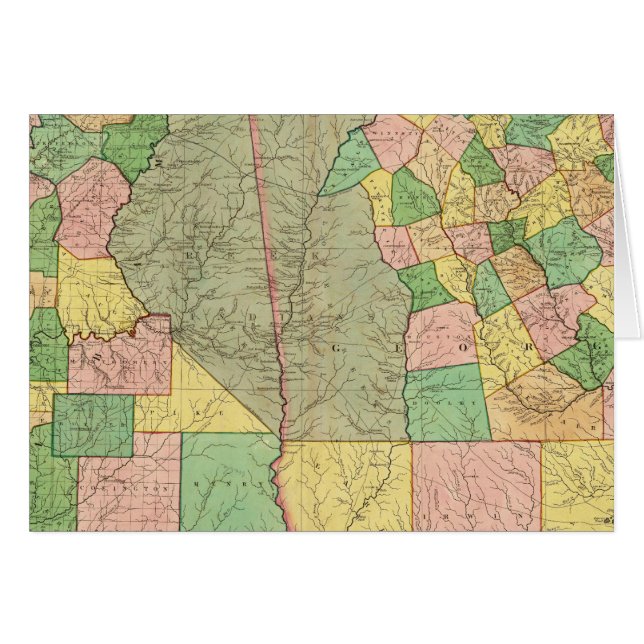 Georgien och Alabama 2 Hälsningskort (Framsidan Horizontal)