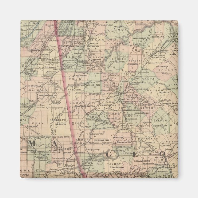 Georgien och Alabama Magnet (Framsidan)