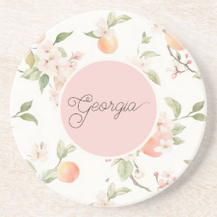 Georgien Päron Hjärte Frukt Blommig Rosa Cirkel Underlägg
