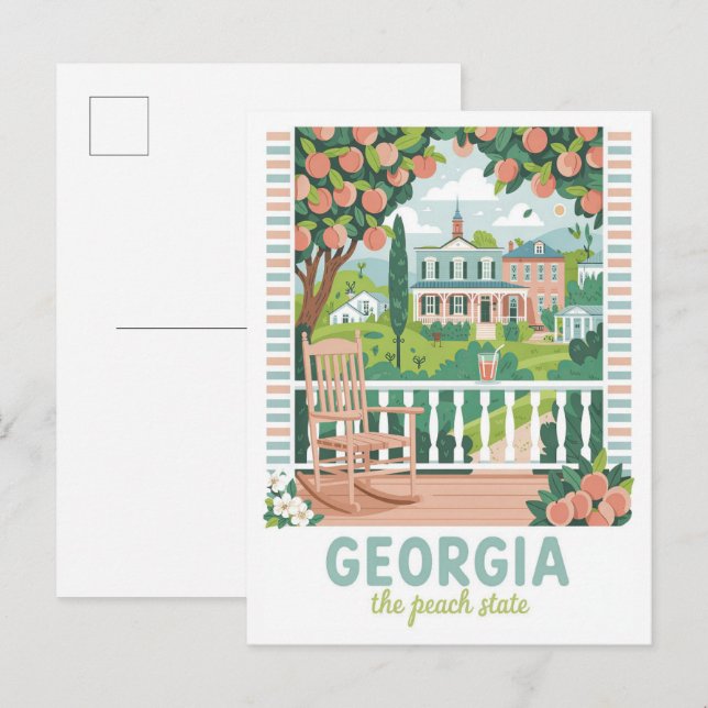 Georgien, Peach State USA, sommarresa Vykort (Fram/baksida)
