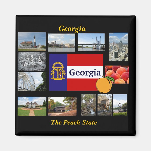 Georgien Peach-staten Magnet (Framsidan)