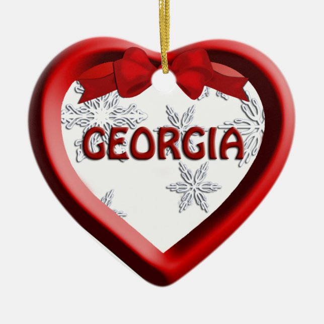 Georgien Snowflake Heart jul Ornament (Framsidan)