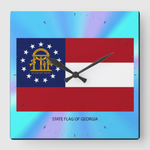 Georgien Statlig flagga Fyrkantig Klocka