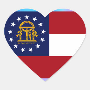 Georgien Statlig flagga Hjärtformat Klistermärke