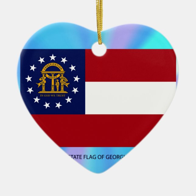Georgien Statlig flagga Julgransprydnad Keramik (Framsidan)