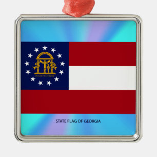 Georgien Statlig flagga Julgransprydnad Metall
