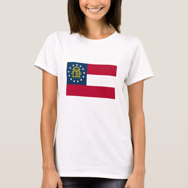 Georgien Statlig flagga T Shirt (Framsida)