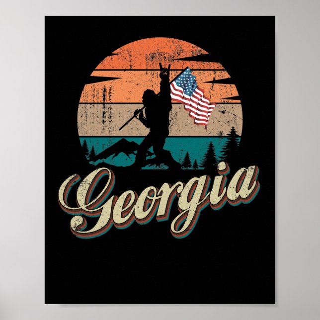 Georgien USA flagga Poster (Framsidan)