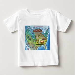 Georgien USA Karta Tee Shirt