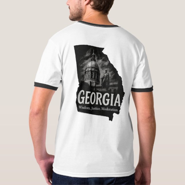 Georgien "Wisdom, Justice, Moderation" T-Shirt (Baksida)