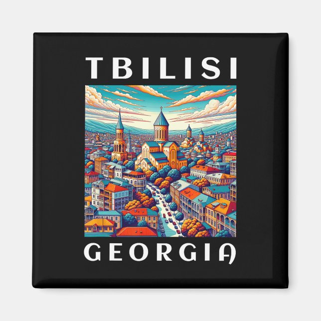 Georgienresa och Tbilisi  Magnet (Framsidan)