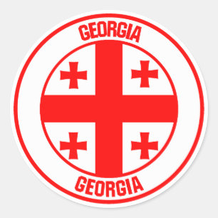 Georgienrundans emblem runt klistermärke