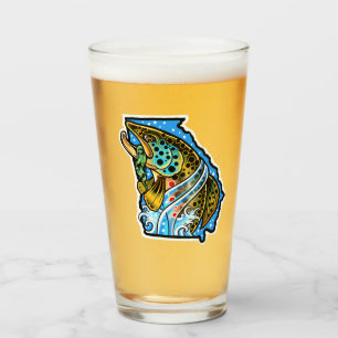 Georgiens bruna öring Craft Beer Pint Glass Glaskopp