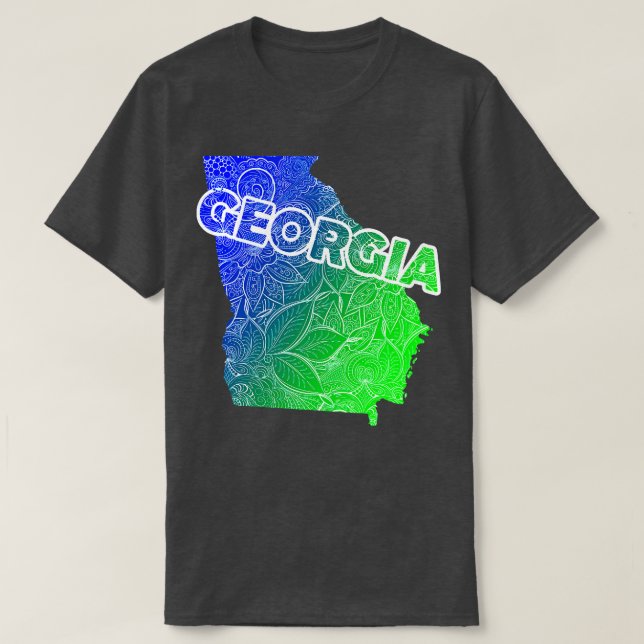 Georgiens färgade mandala art karta med texten i b t shirt (Design framsida)