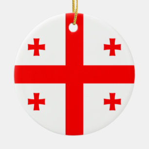 Georgiens flagga julgransprydnad keramik