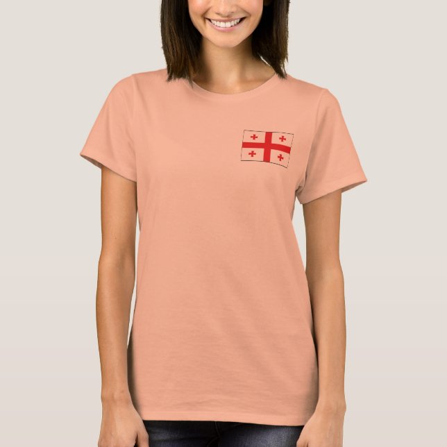Georgiens flagga + kart-teeshirt tröja (Framsida)