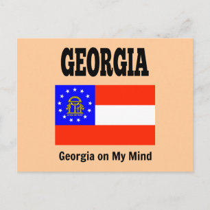 Georgiens flagga och slogan vykort