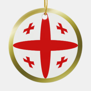 Georgiens flaggprydnad julgransprydnad keramik