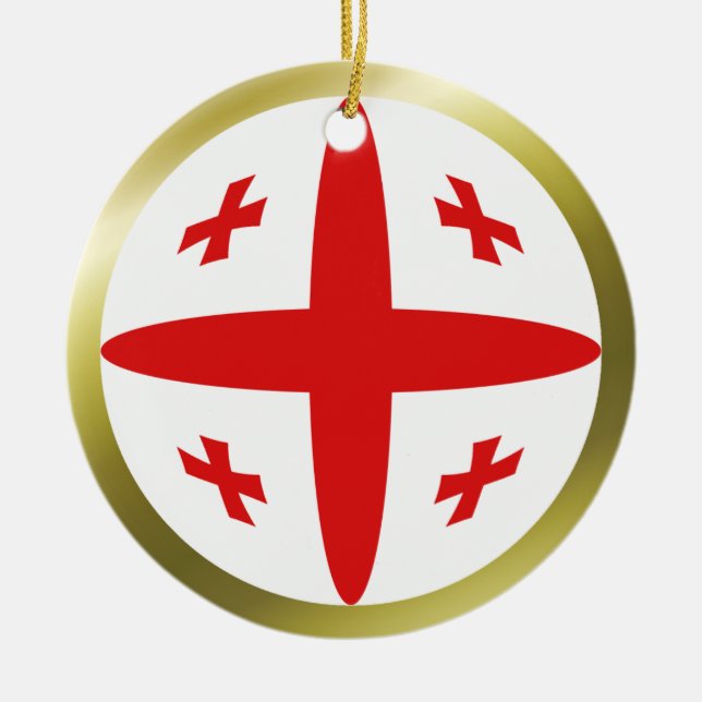 Georgiens flaggprydnad julgransprydnad keramik (Framsidan)