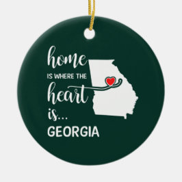 Georgiens hem är där hjärtat finns julgransprydnad keramik