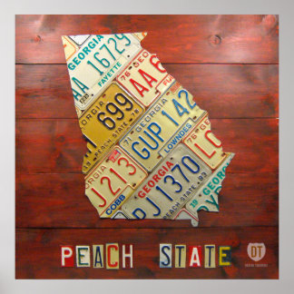 Georgiens licensskylt Skriv ut Karta Poster
