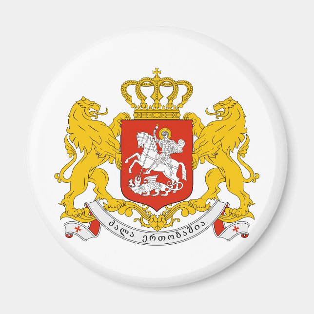 Georgiens Officiell Jackar Arm Heraldry Symbol Magnet (Framsidan)